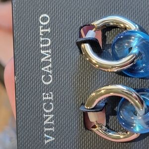 Vince Camuto Blue and Gold Earrings